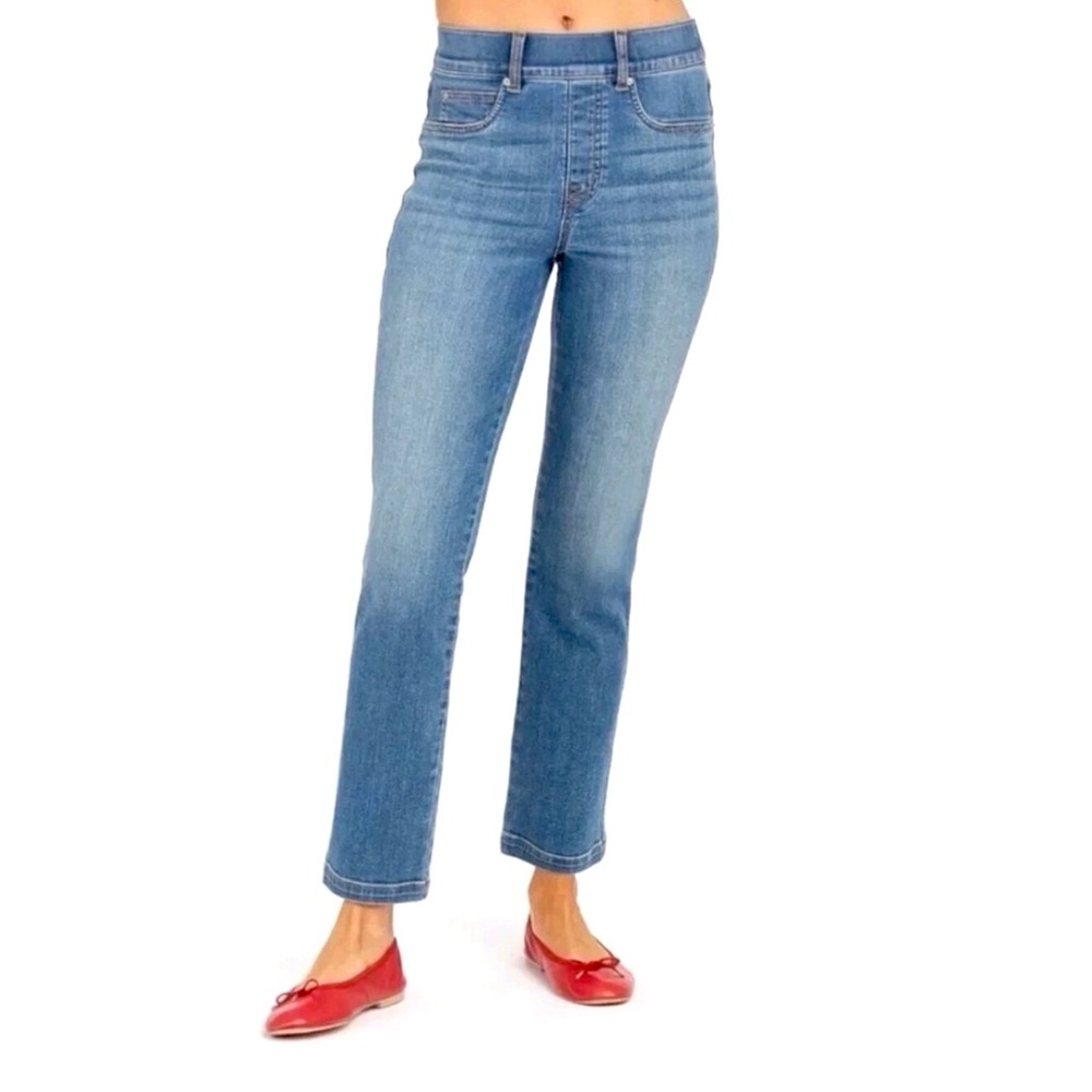 Spanx Womens Jeans Size XS Blue Stretch Cotton Denim Pull On Shaping New